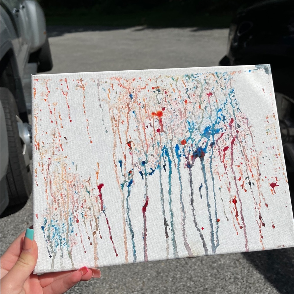 original water drip painting, canvas